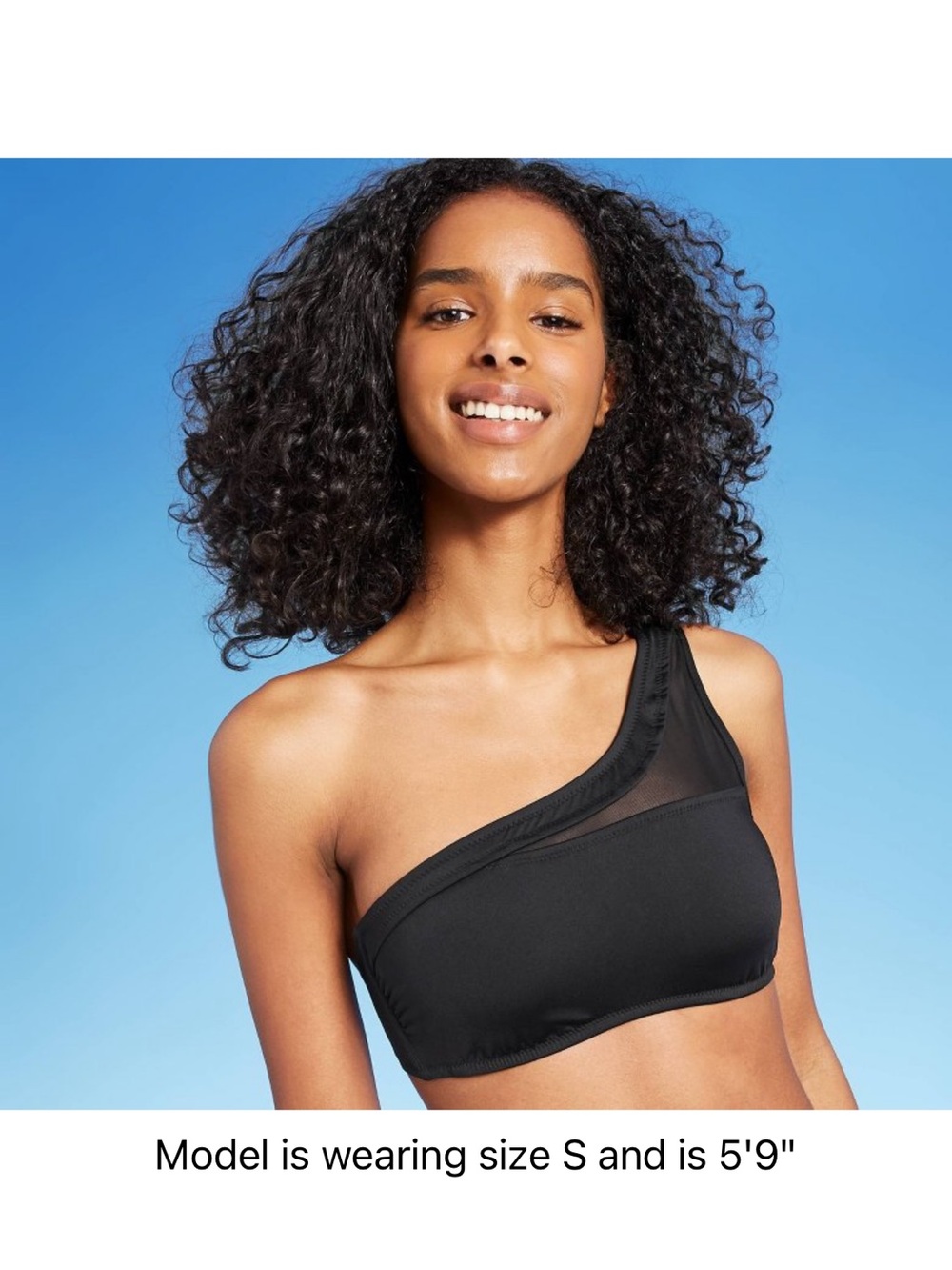 Shade & Shore Black One-Shoulder Bikini Top